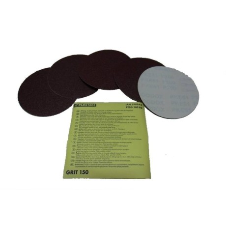 FEUILLES ABRASIVES + FEUILLES SUPPORTS G150 (LOT DE 5) POUR PONCEUSE PTSG 140 B2