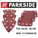 FEUILLES ABRASIVES BOIS 6X80 POUR PHS 160 E5
