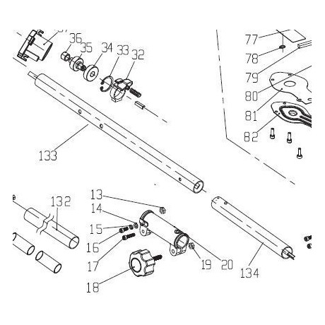 TUBES 133 et 134 POUR TAILLE HAIE MANCHE LONG PARKSIDE PHSL 900 A1