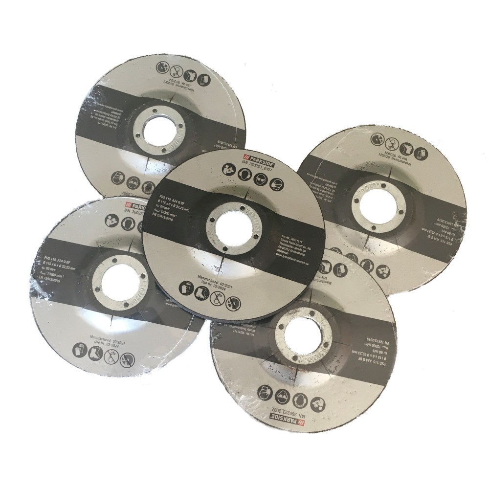 LOT DE 5 DISQUES DE MEULAGE POUR MEULEUSE D ANGLE PARKSIDE PWS 115 A1 -  REF: 30211117x5