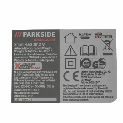 CHARGEUR DE BATTERIE SMART 20V / 12 A PARKSIDE PERFORMANCE PLGS 12 A1 - REF: 80001247