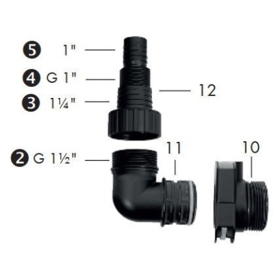 COUDE POUR POMPE IMMERGEE PARKSIDE PTPS 1100 B2 - REF: 91110114