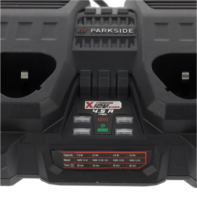 Double chargeur de batterie Parkside 12 V PDSLG 12 A2 pour les batteries de la série Parkside X 12 V Team - REF: 80001293